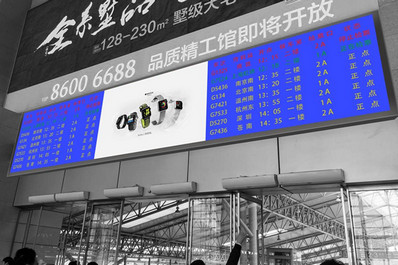 温州南站二层检票口LED屏广告